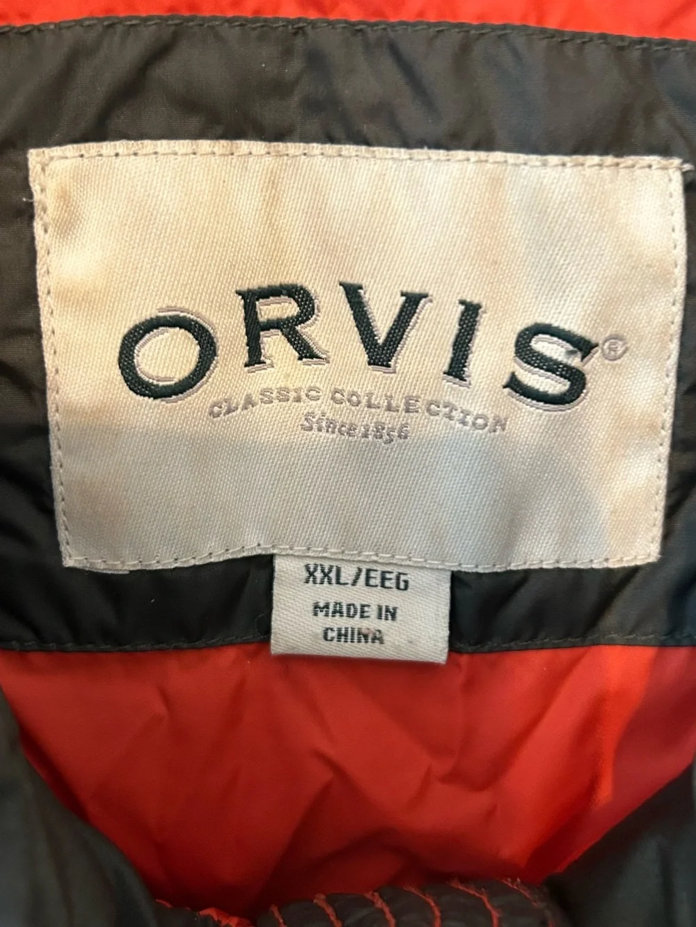 Orvis Puffer Vest Mens XXL Duck Down Outdoor Hiking‎ Classic Olive Green